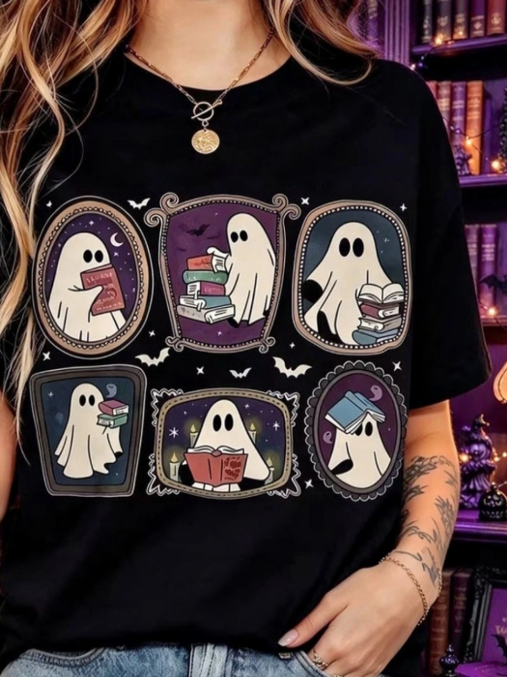 Ghost Graphic Short Sleeve Tee in Black
